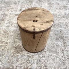 Decorative Accent Table Carved from Wood or Bucket with Lid