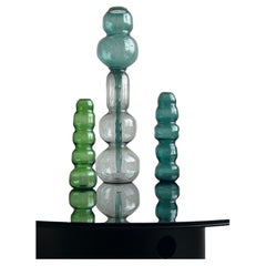 Dekoratives Accessoire  „Flow“ Vase aus mundgeblasenem Murano-Kunstglas von Spinzi, Ein-off-Druck