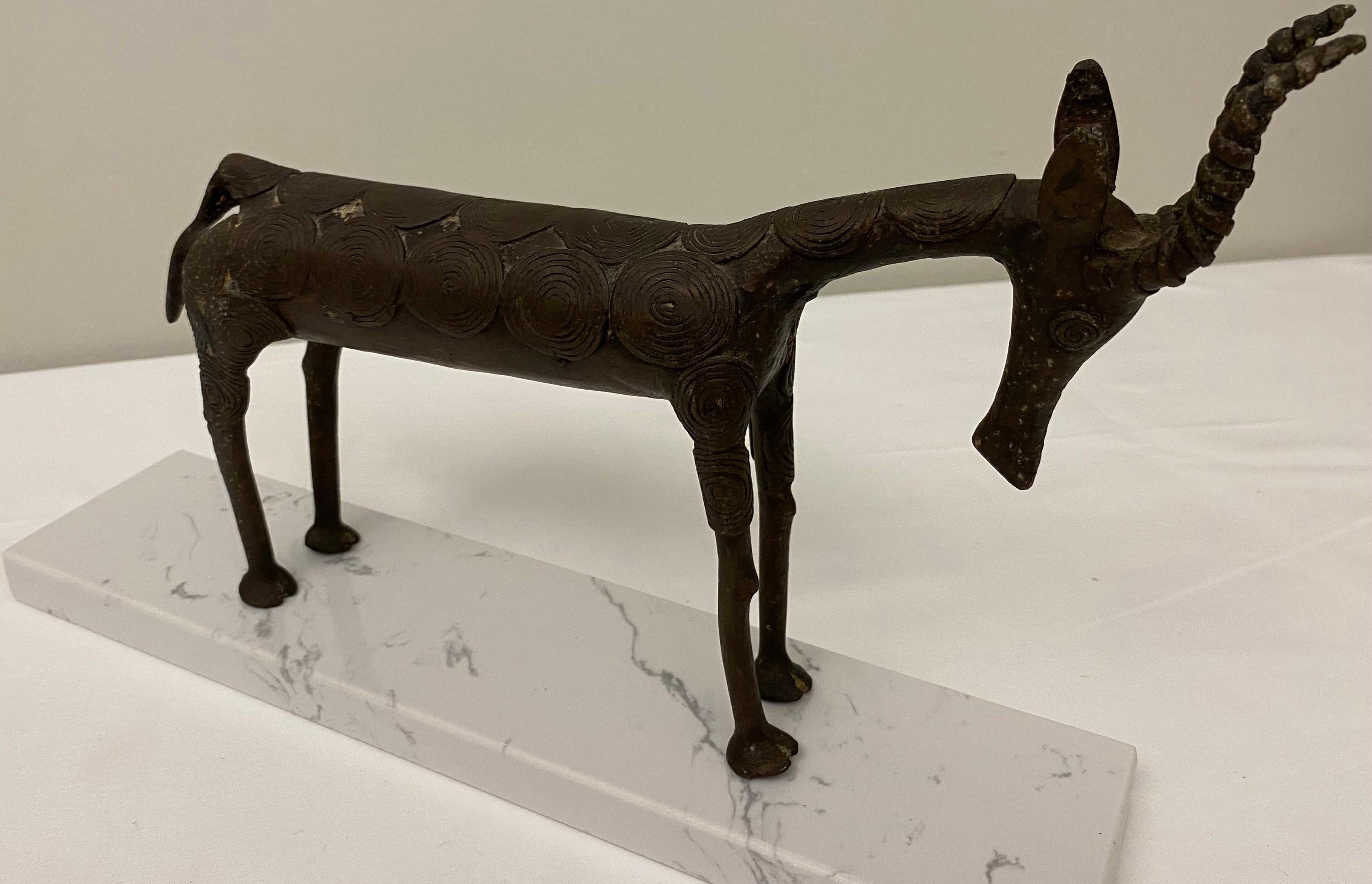 Hand-Crafted Decorative African Antelope Sculpture from the Tribal People of Benin For Sale