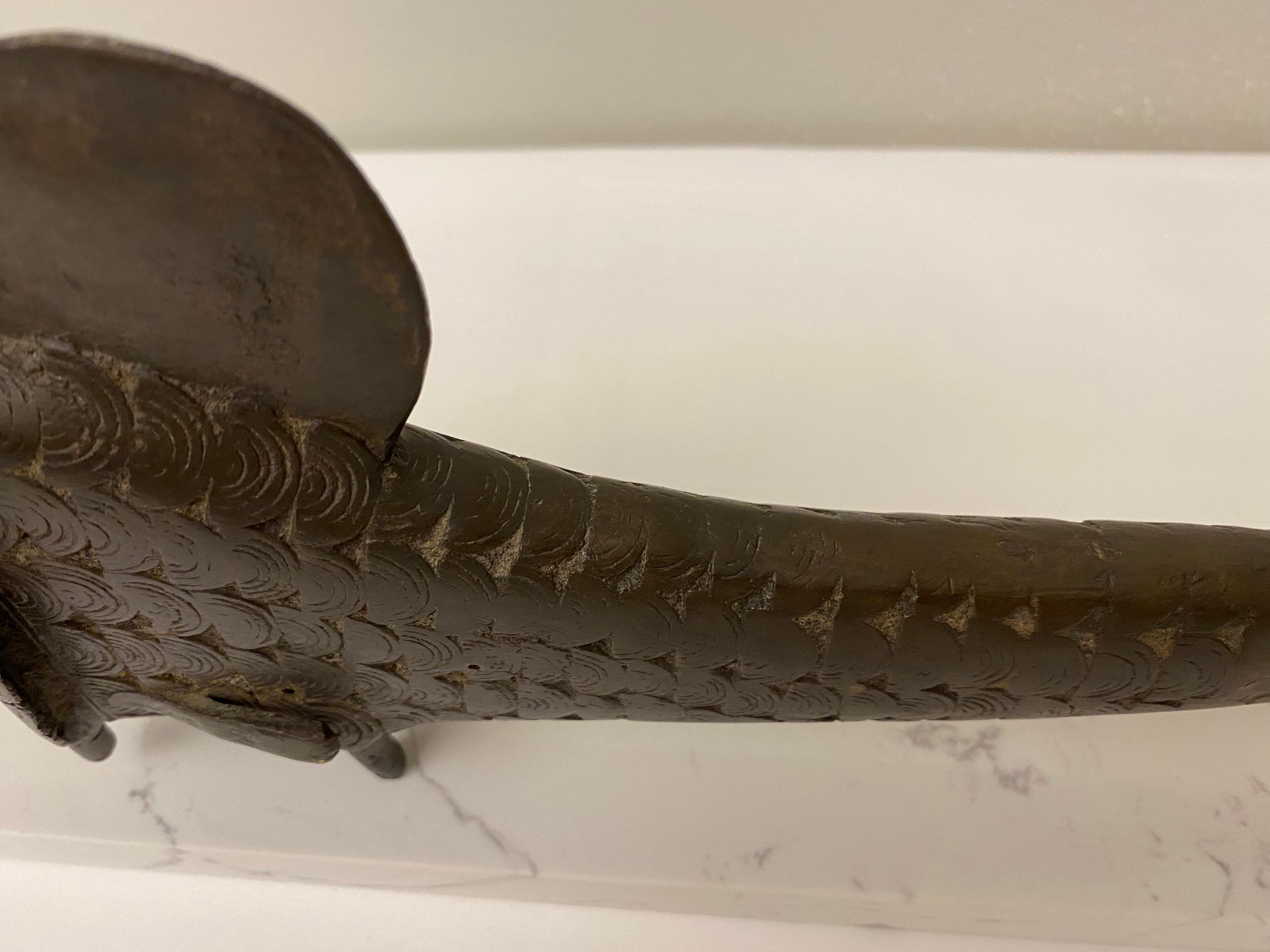 Decorative African Bronze Fish from the Tribal People of Benin In Good Condition For Sale In Miami, FL