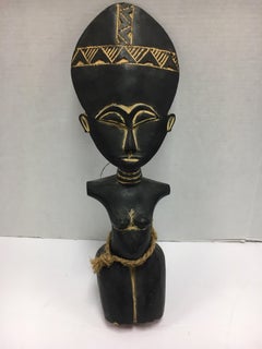 Decorative African Folk Art Mid-Century Modern Mask Tribal Nude Art Sculpture