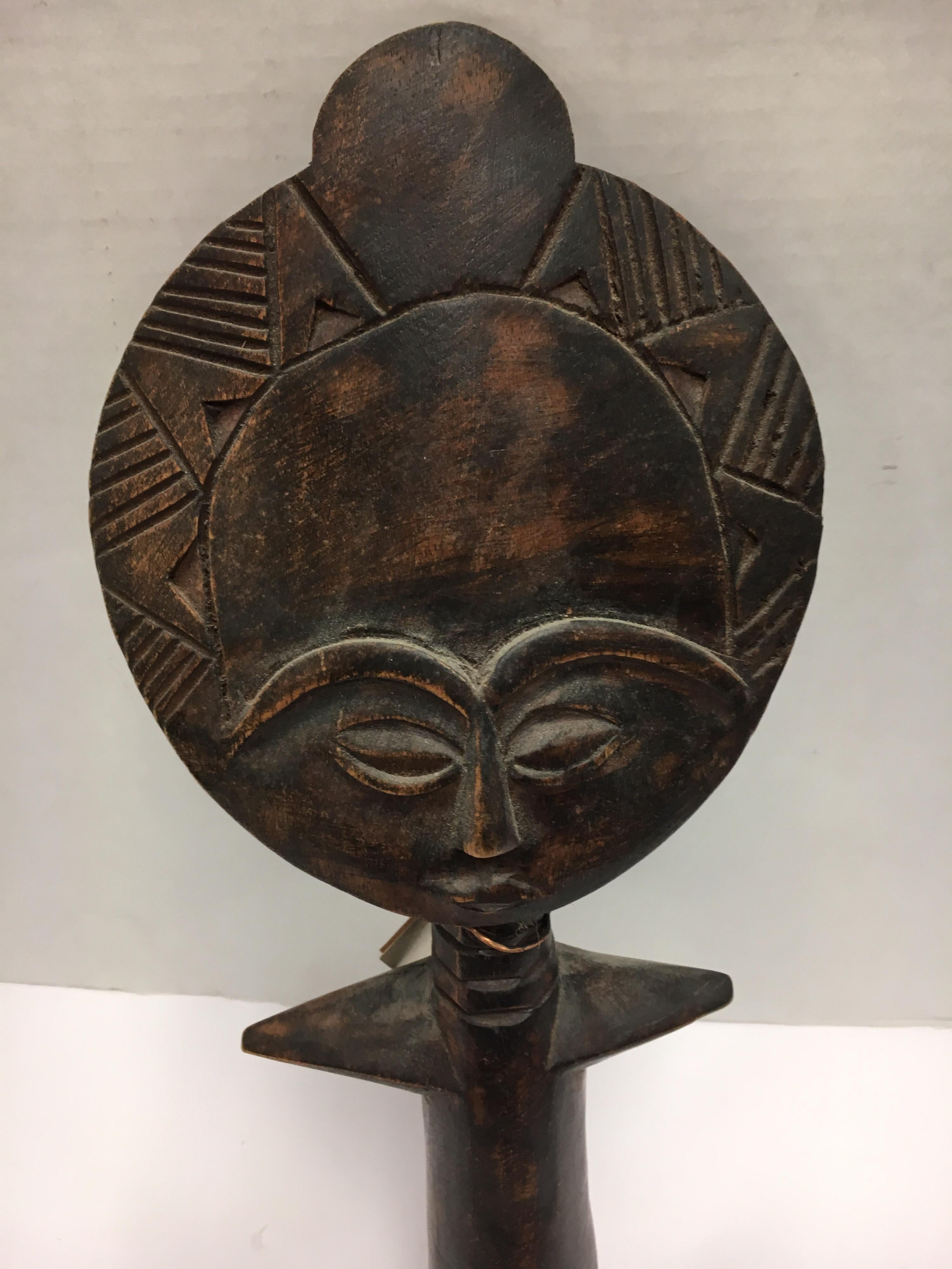 Ghanaian Decorative African Folk Art Mid-Century Modern Tribal Hanging Mask Sculpture