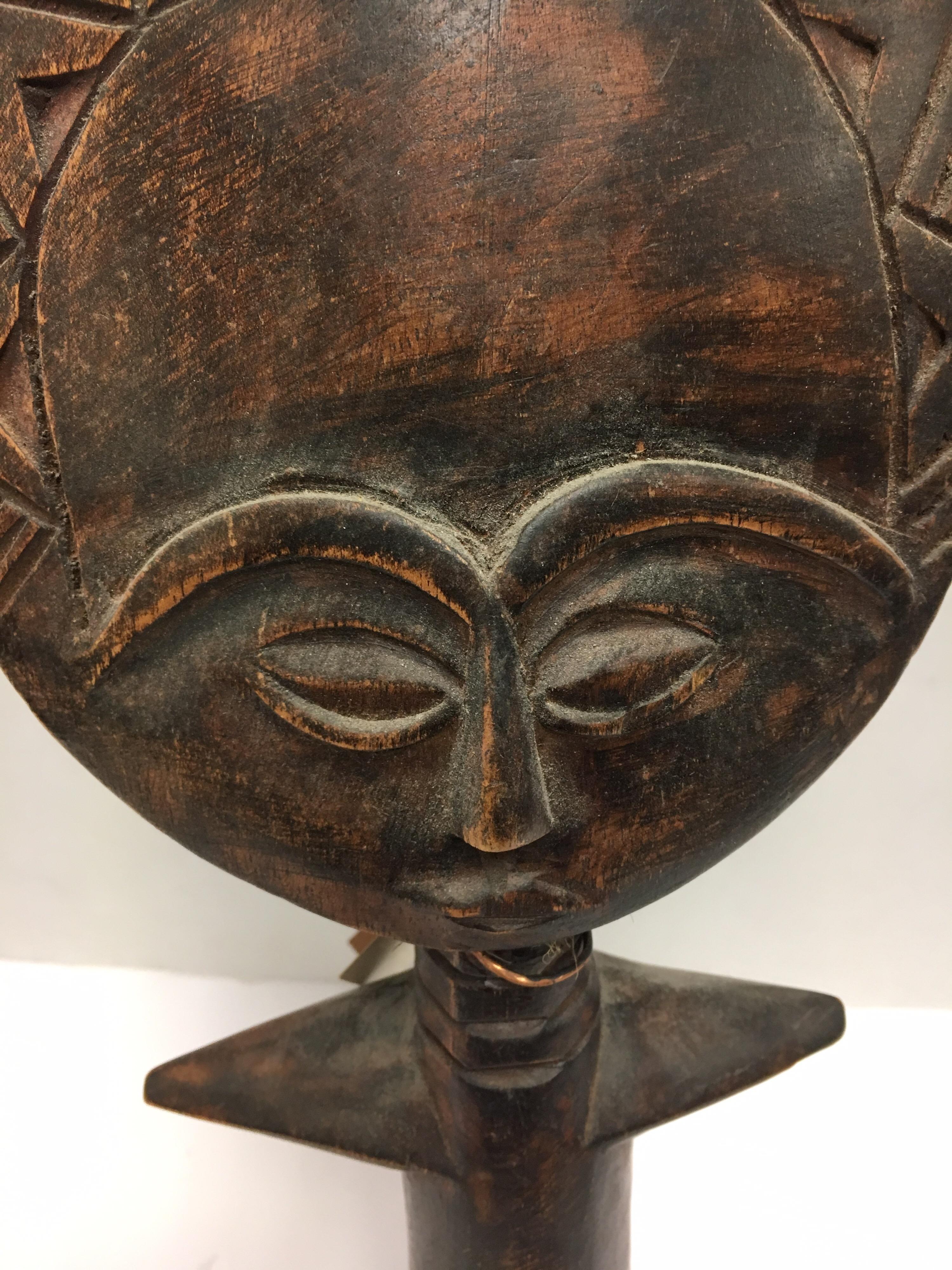 Mid-20th Century Decorative African Folk Art Mid-Century Modern Tribal Hanging Mask Sculpture