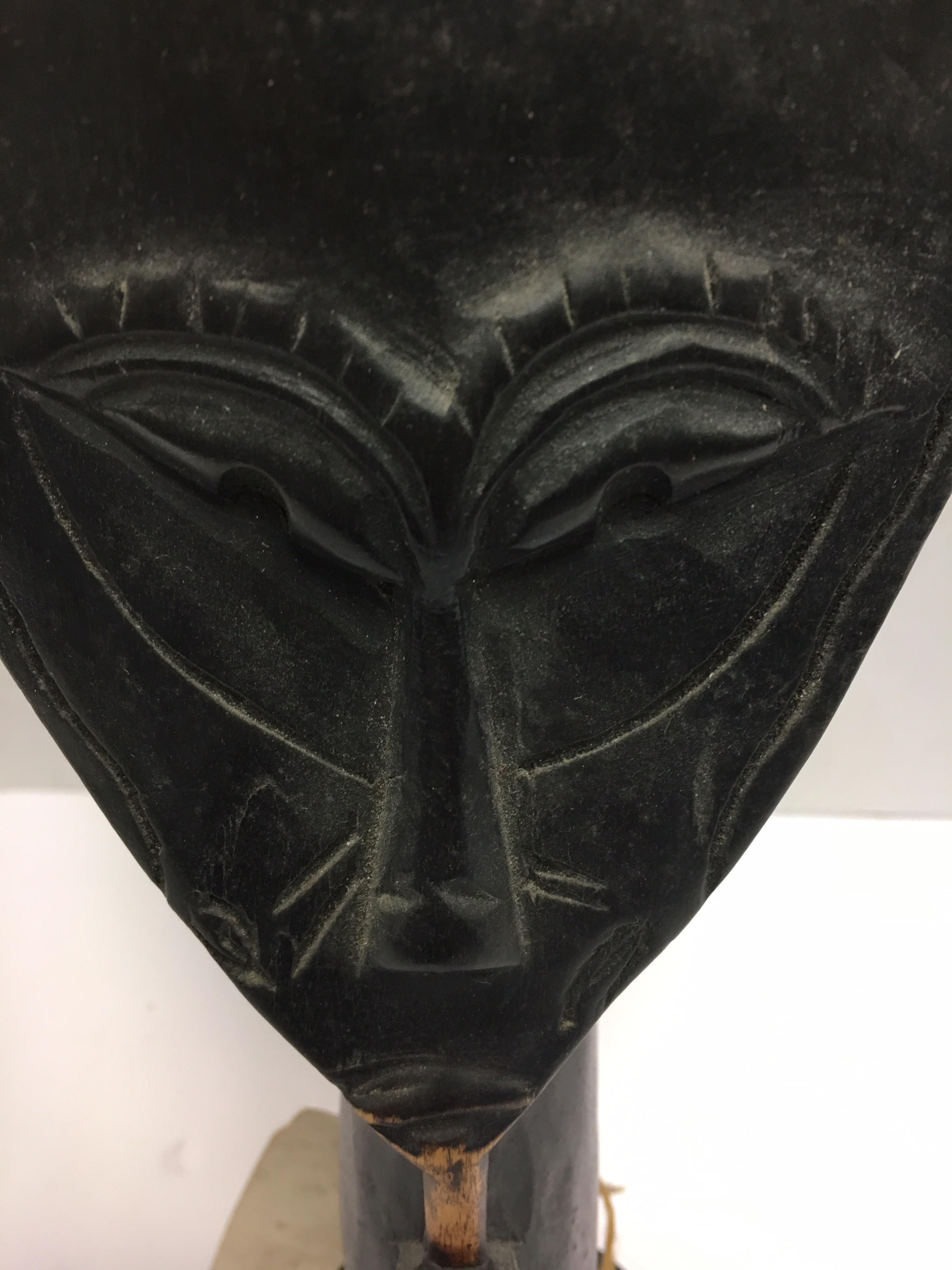 Mid-20th Century Decorative African Folk Art Mid-Century Modern Tribal Hanging Sculpture Mask