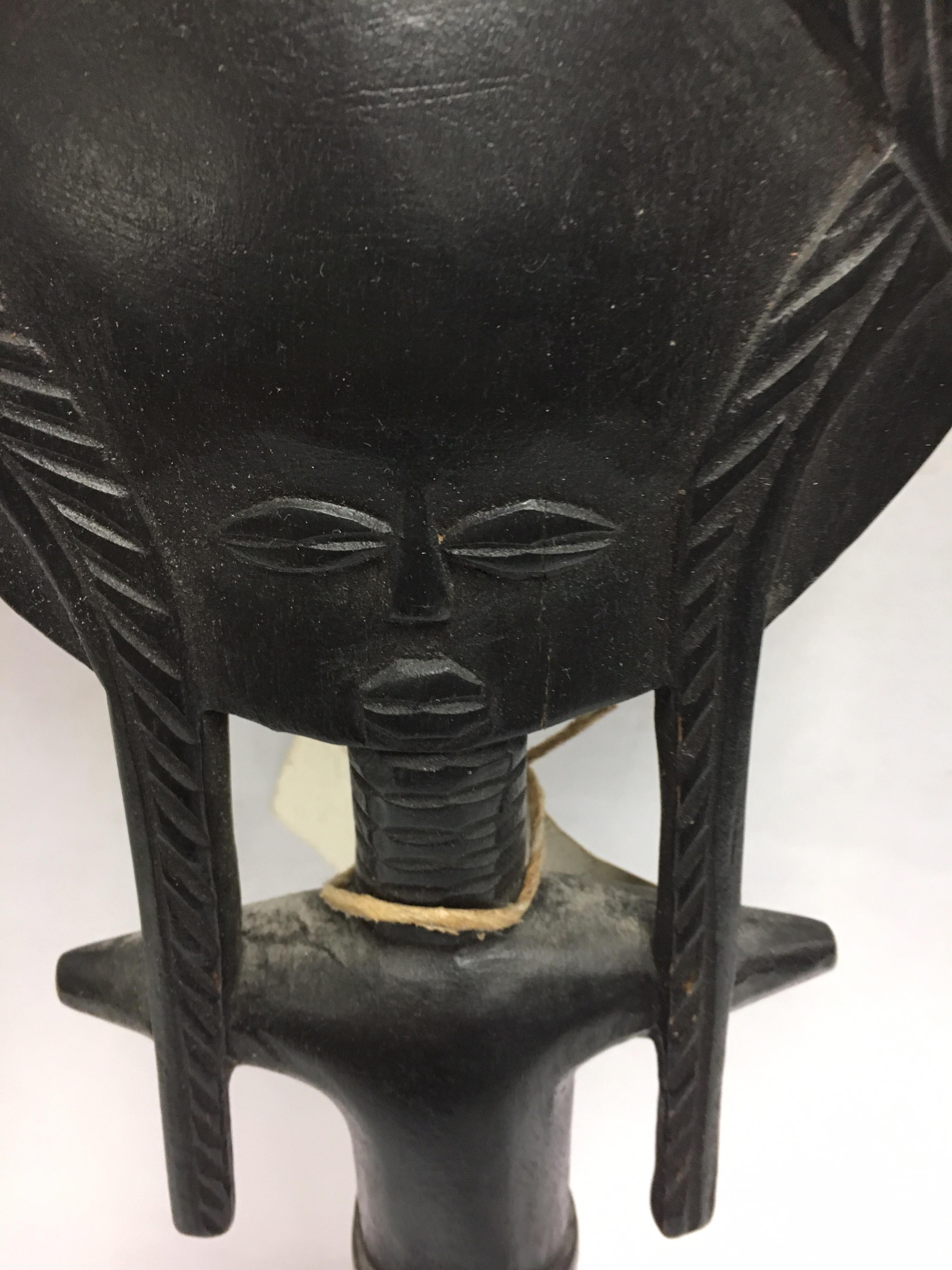 Decorative African Folk Art Mid-Century Modern Tribal Modernist Mask Sculpture 1