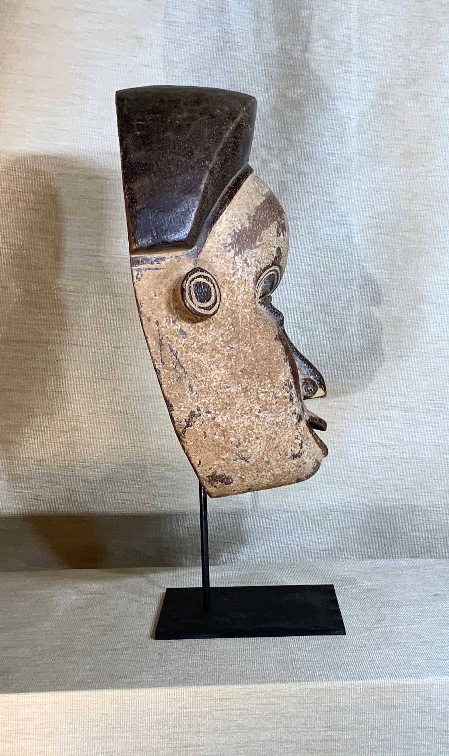 Steel Decorative African Folk Art Midcentury Tribal Wood Mask