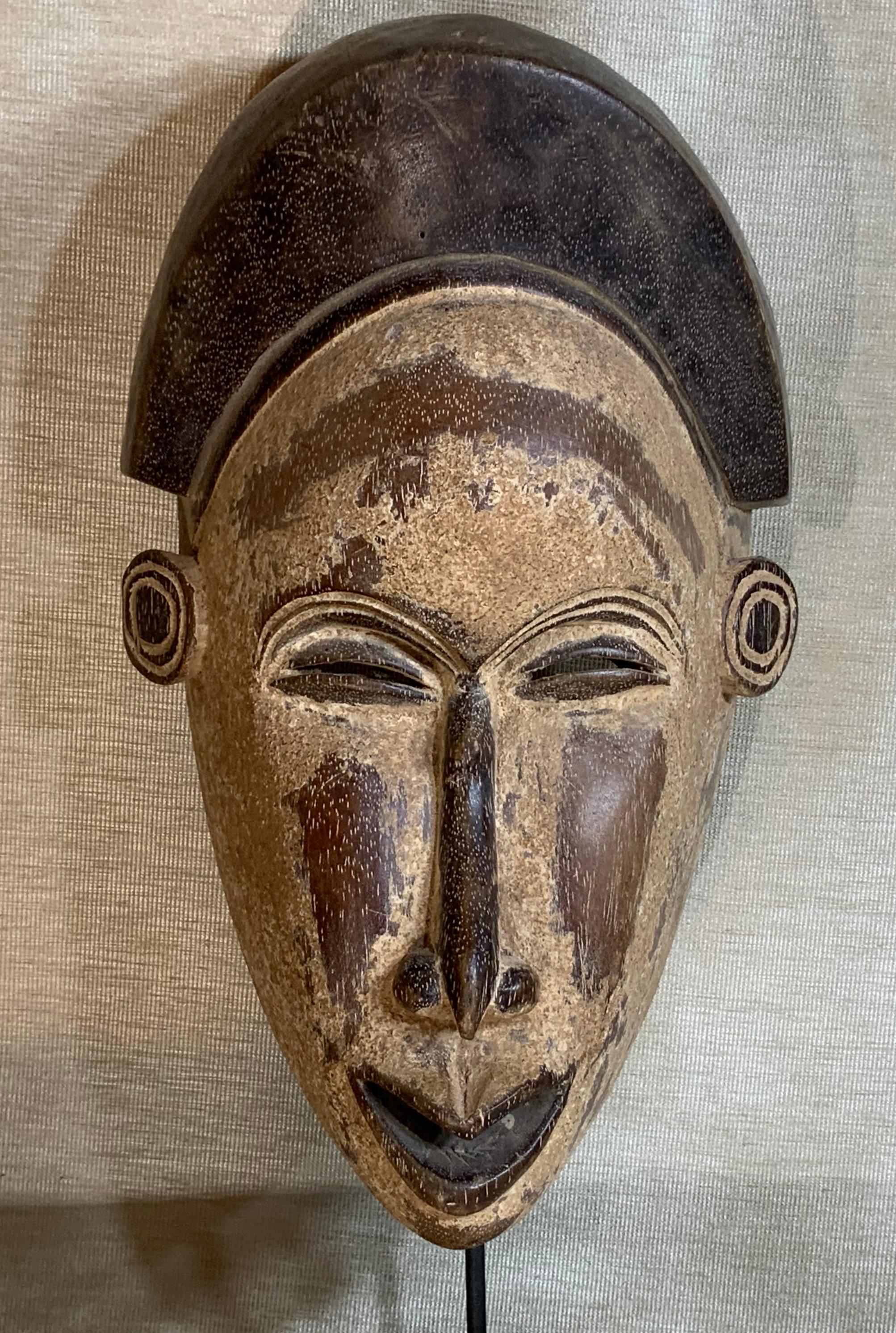 Decorative African Folk Art Midcentury Tribal Wood Mask 2