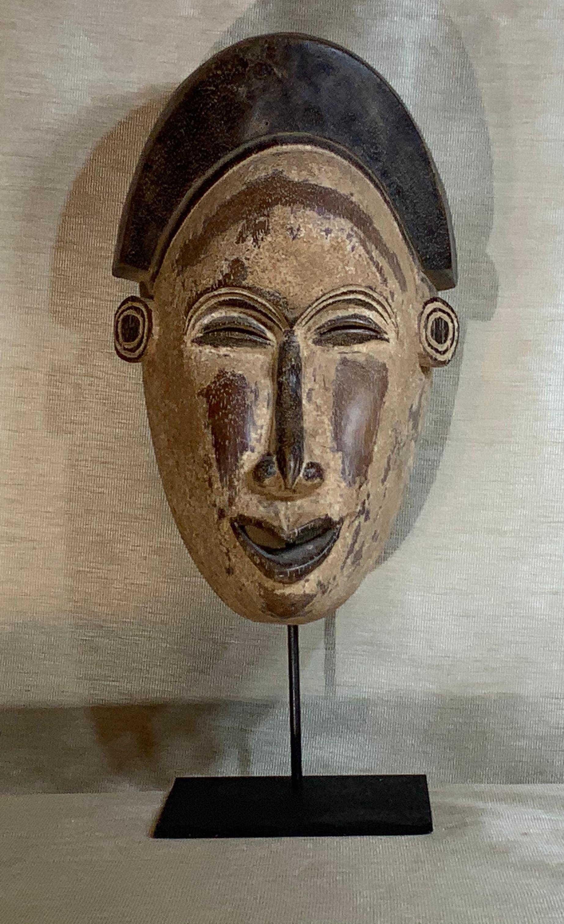 Decorative African Folk Art Midcentury Tribal Wood Mask 4