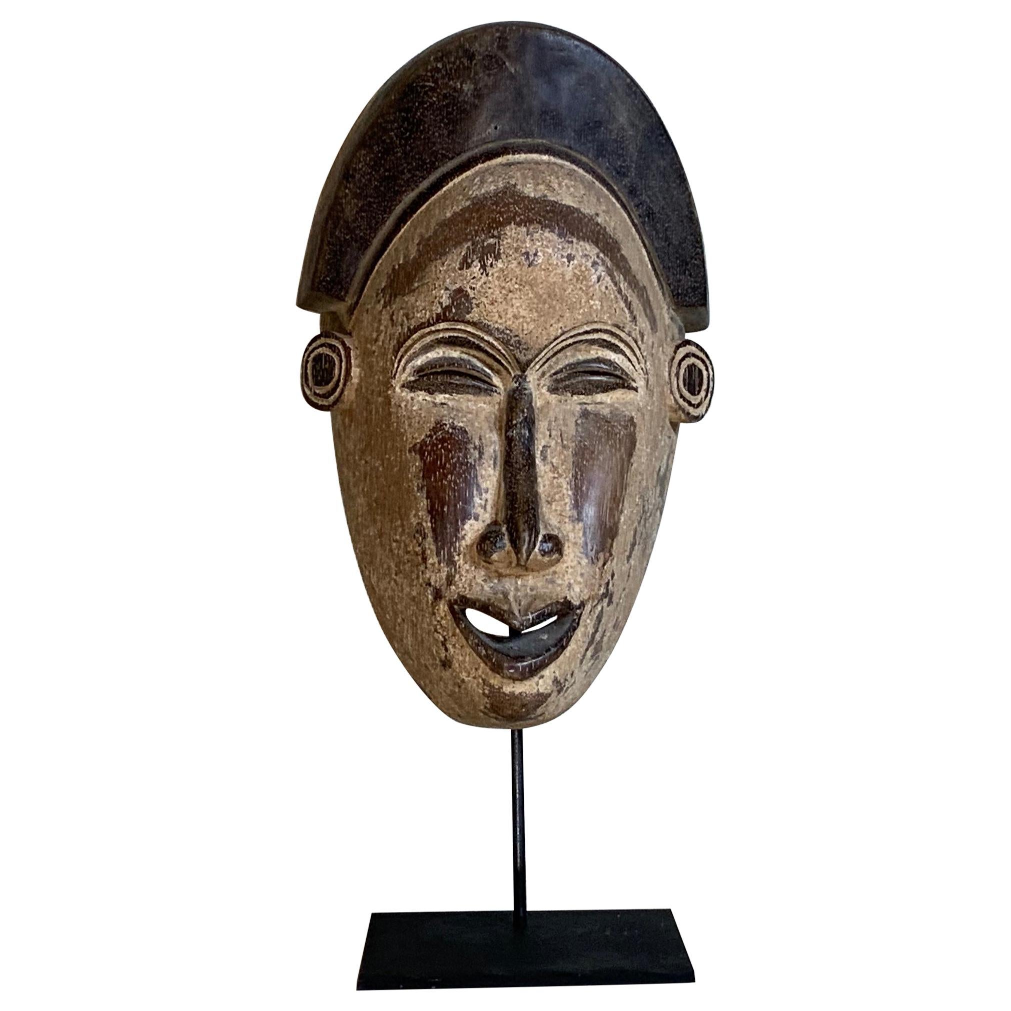 Decorative African Folk Art Midcentury Tribal Wood Mask