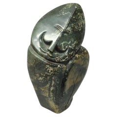 Decorative African Stone Sculpture, Abstract Modernist Signed Zimbabwe Status