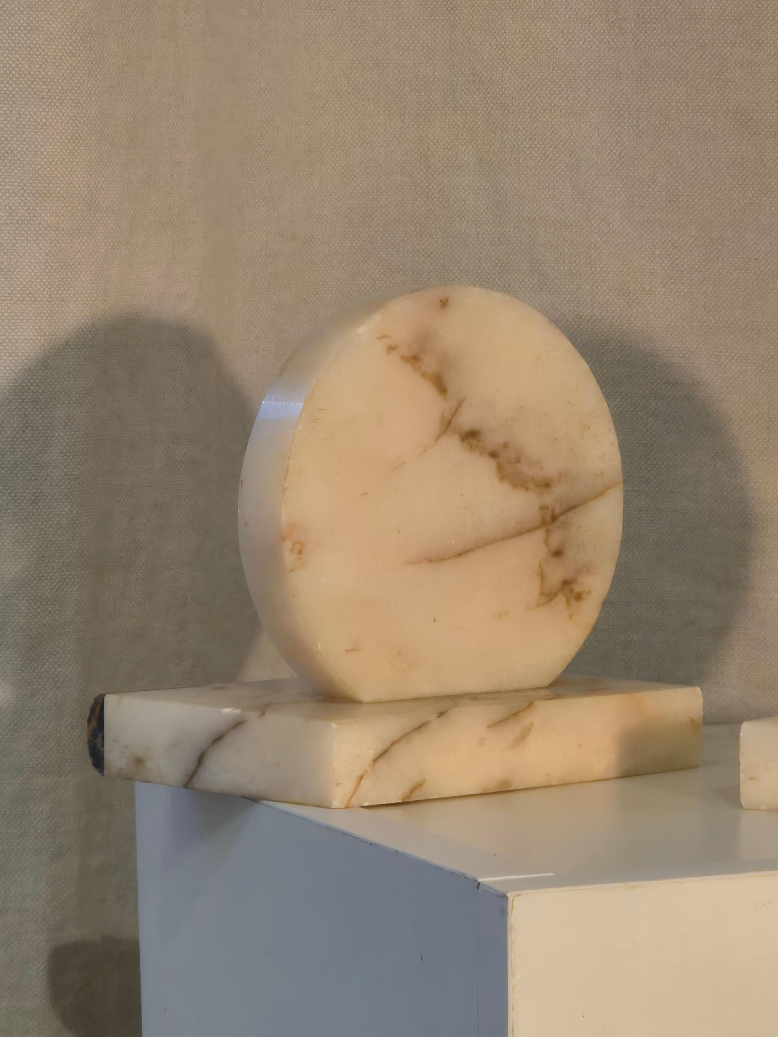 Decorative alabaster bookends, Italian Art Deco 2