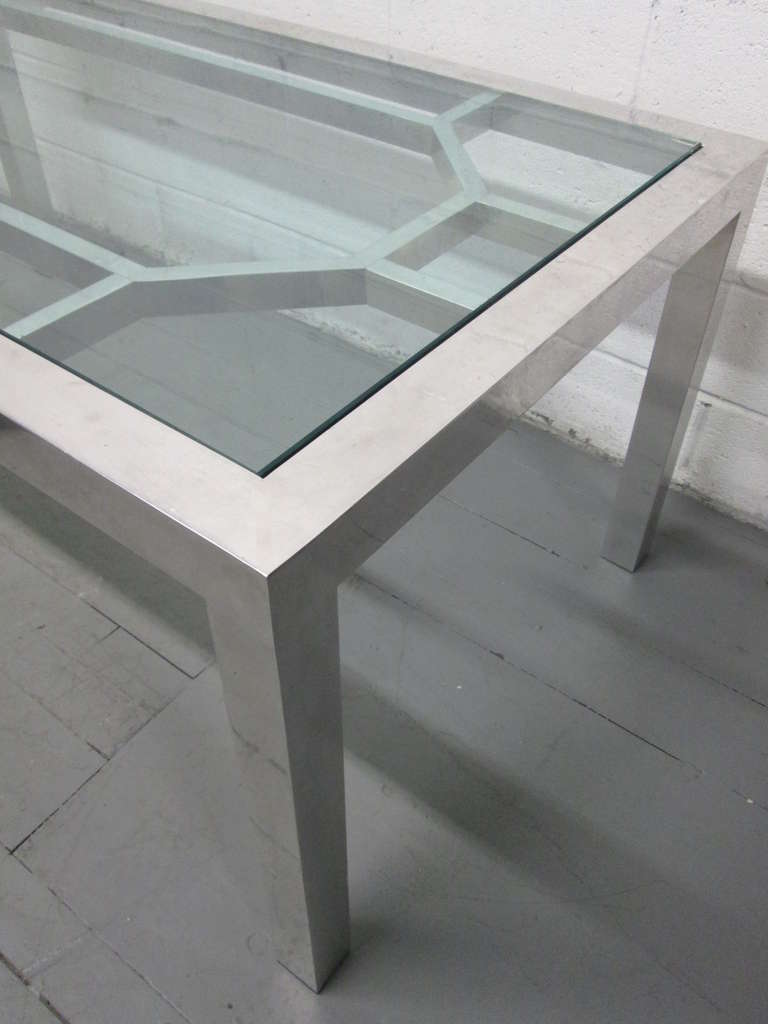 Late 20th Century Decorative Aluminium Table or Desk For Sale