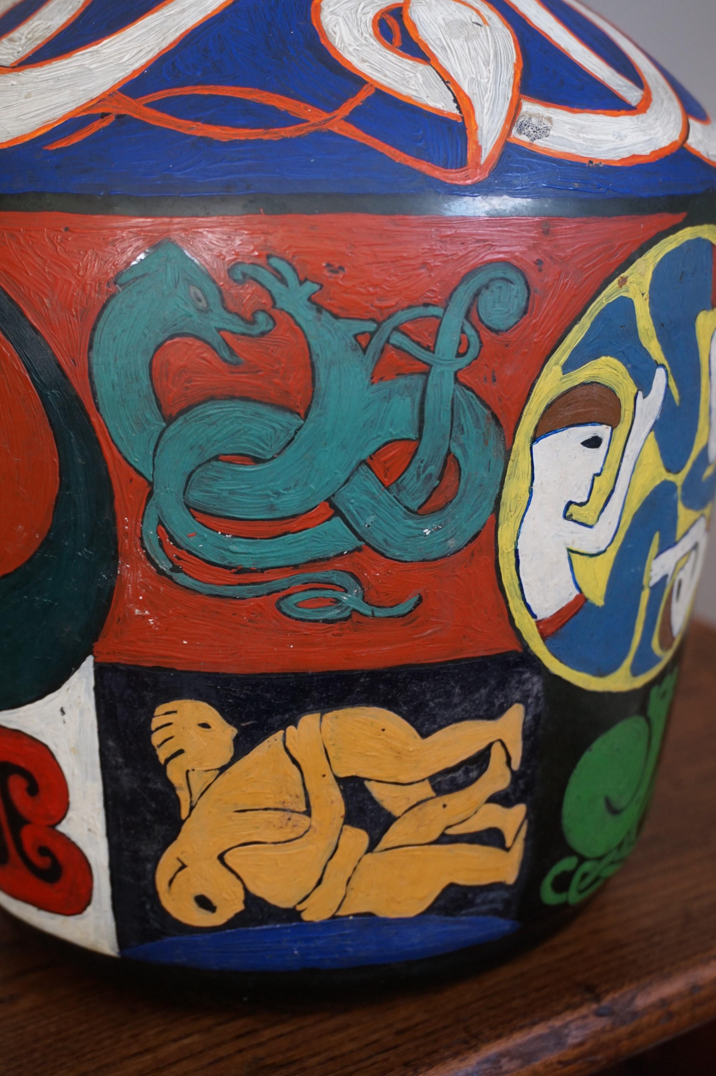Art Decor e Artistica Bottiglia dipinta a mano con simbolismo colorato 3