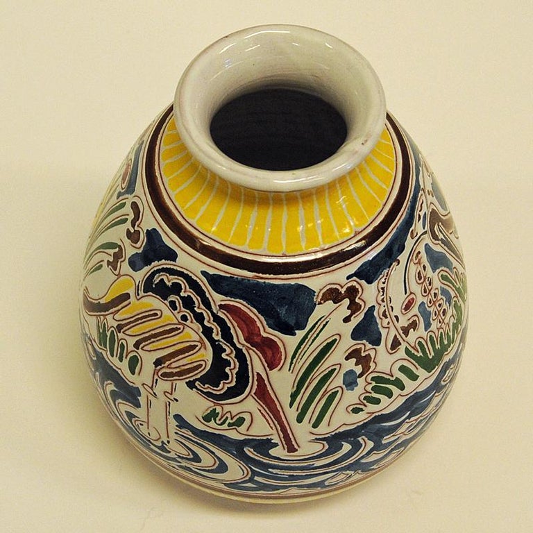 Decorative and Colorful Ceramic Vase by Kåre Berven Fjeldsaa, Norway at  1stDibs | norwegian pottery, norway pottery, norwegian ceramics