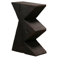 Decorative and Graphical Sculpture in Black Stained Solid Pine Wood