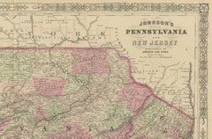 Historic 1864 Civil War Map of Pennsylvania and New Jersey with Coastal Focus