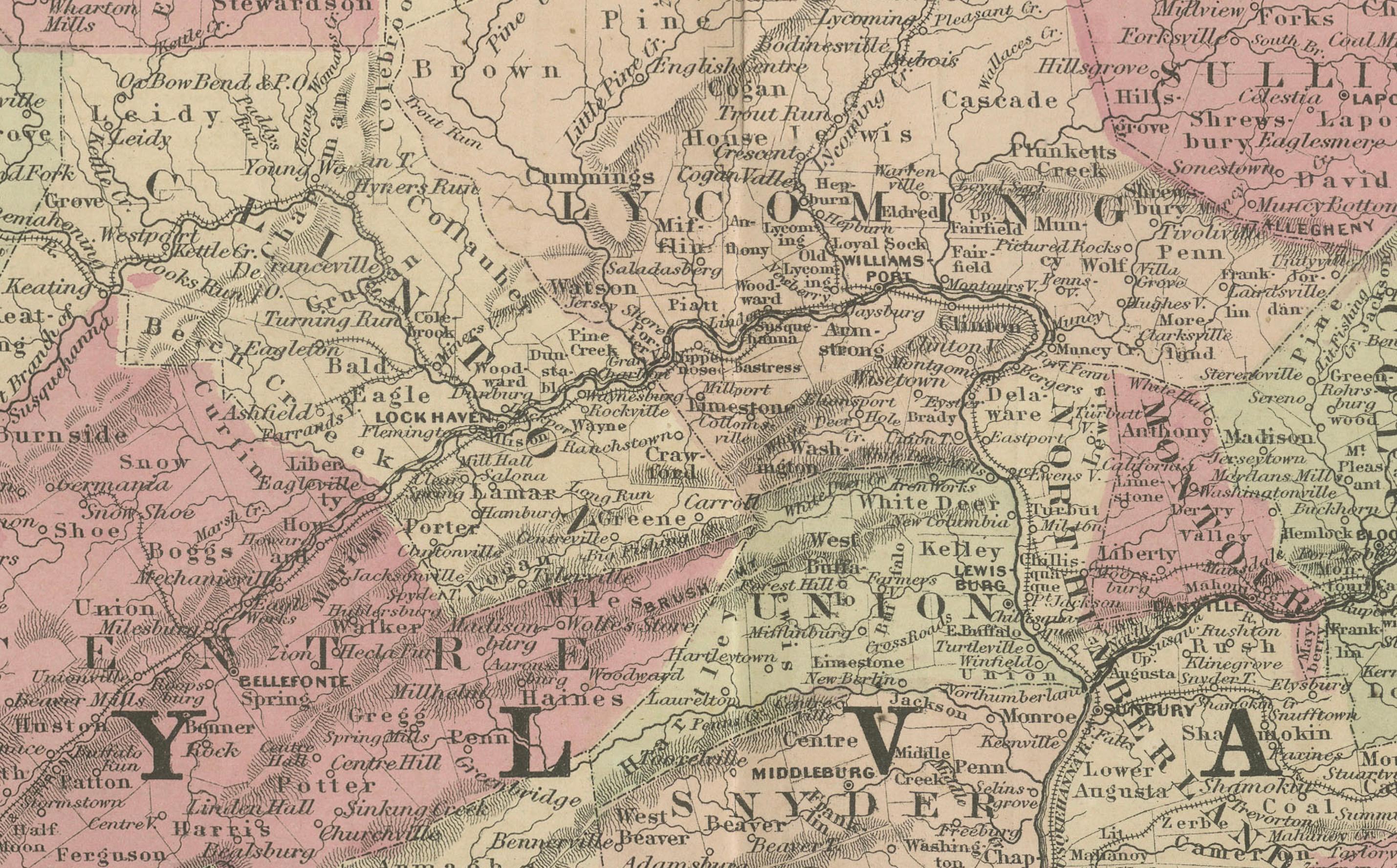Carte historique de la guerre civile de 1864 de la Pennsylvanie et du New Jersey avec accent sur la côte en vente 1
