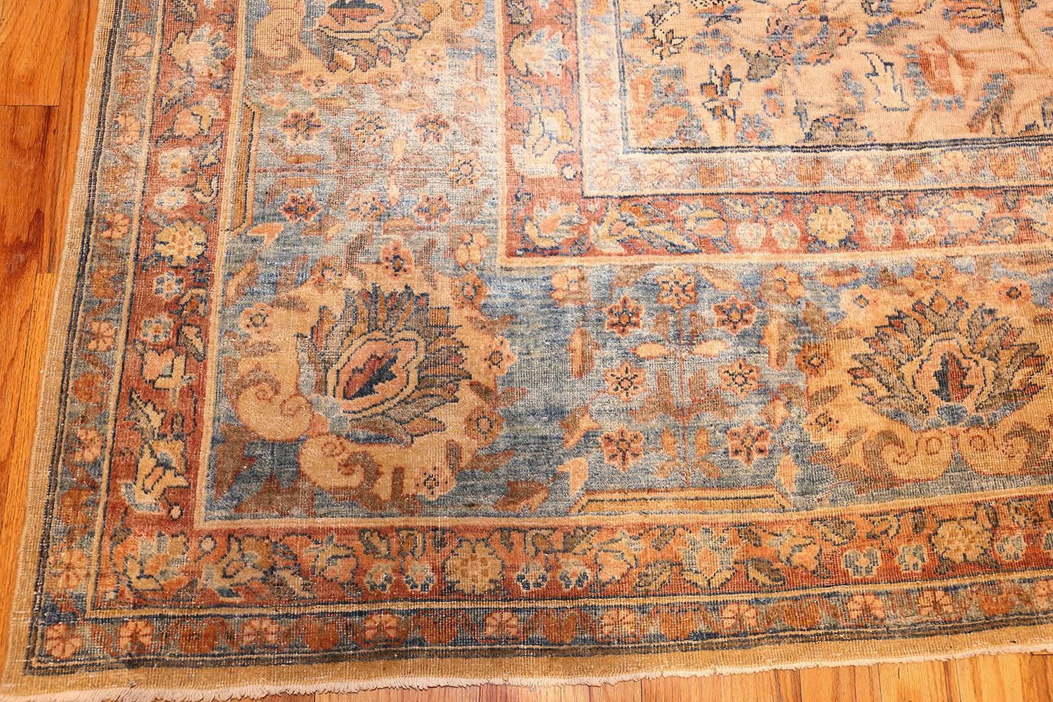 Wool Decorative and Rare Square Size Persian Antique Tabriz Rug. Size: 14' x 14' 6
