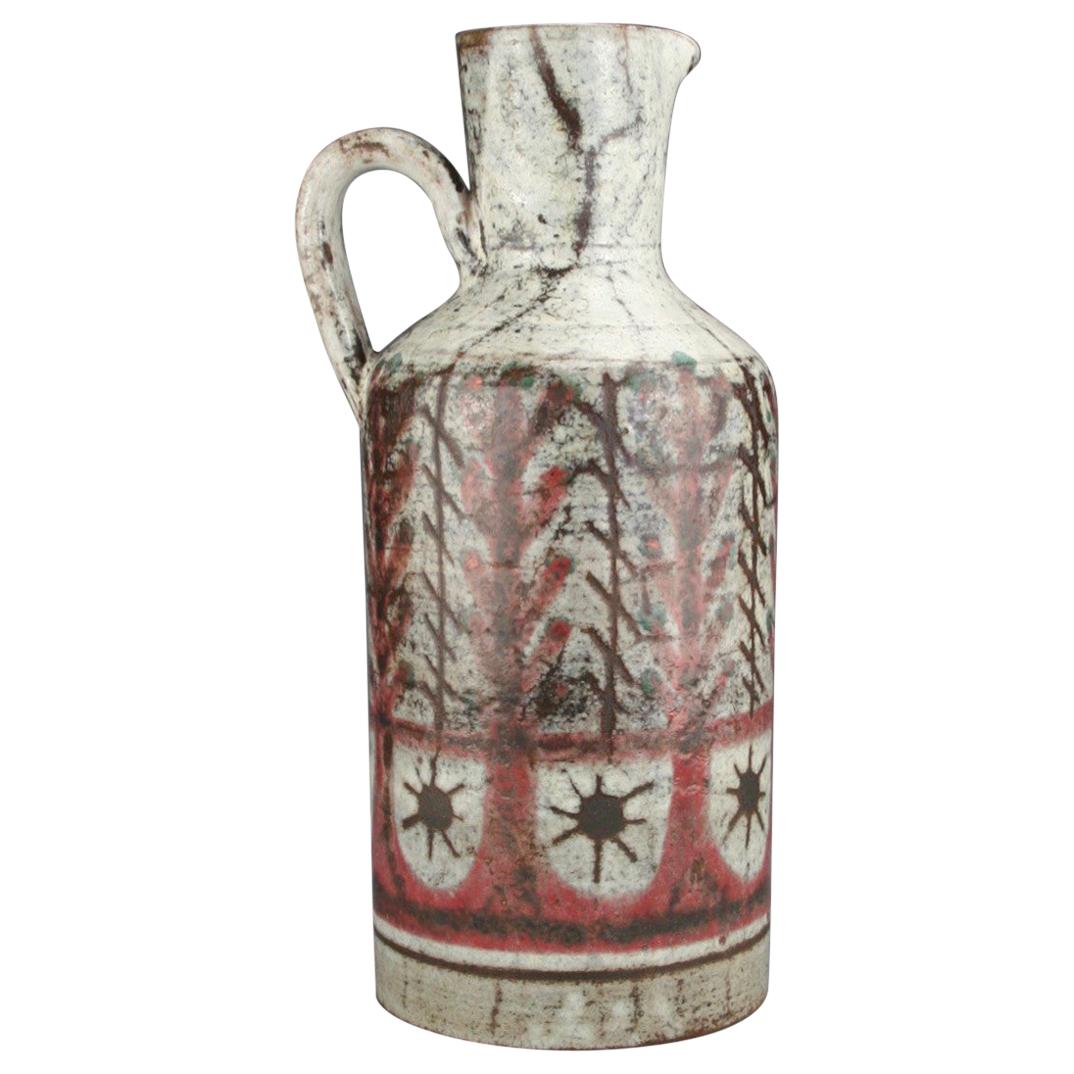 Decorative and Rustic Pitcher, Gustave Reynaud, 1950s For Sale