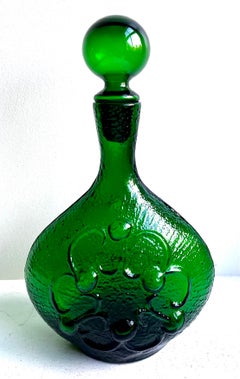 Decantador decorativo de vidrio artístico "Antigua" de W. Husted para Stelvia, Italia, años 60