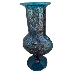 Jarrón decorativo de vidrio artístico "Antigua" de W. Husted para Stelvia , Italia, años 60