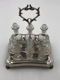 Decorative Antique 6 Bottle Cruet Set c.1880