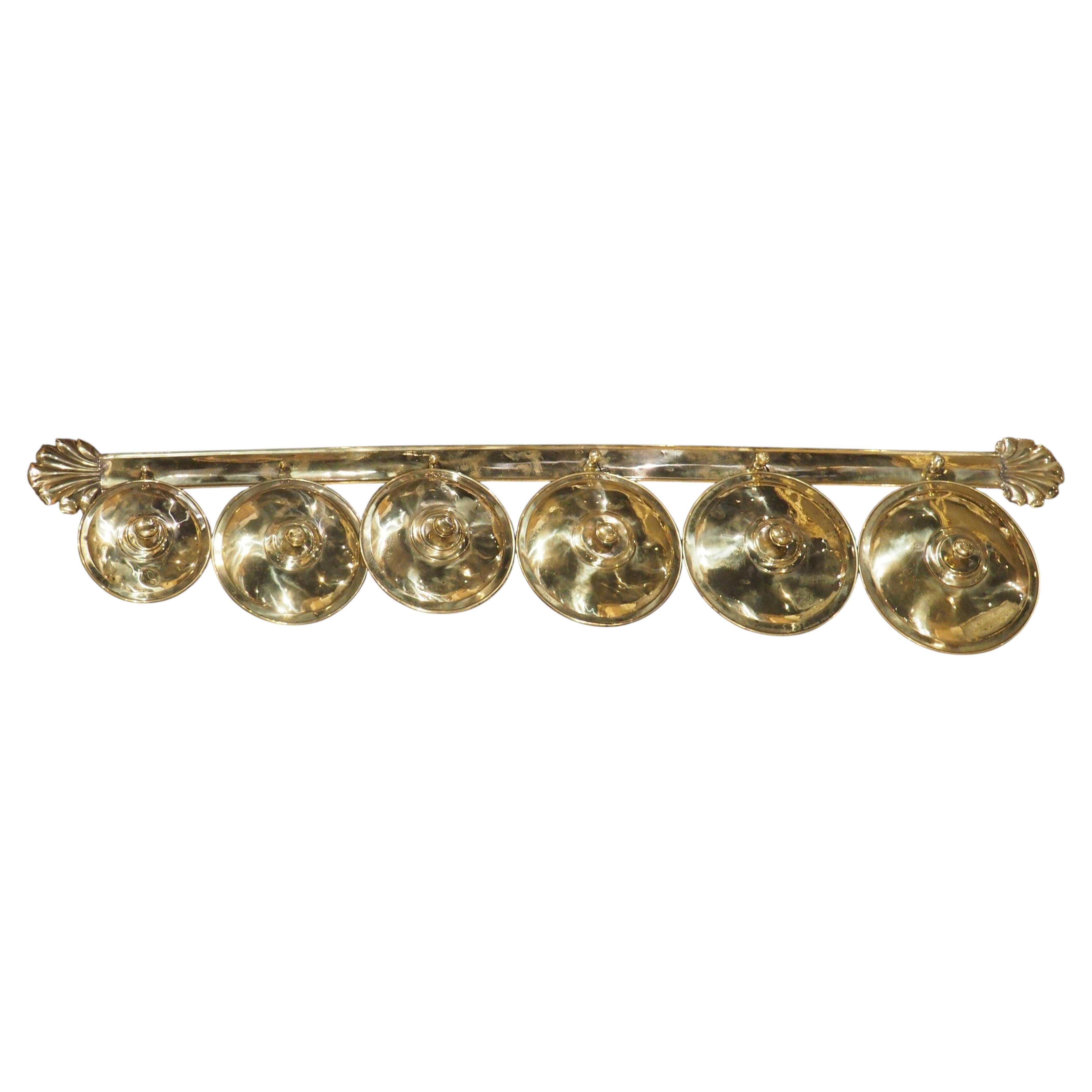 Decorative Antique Brass Kitchen Wall Hanging from Languedoc, France, C. 1910 For Sale