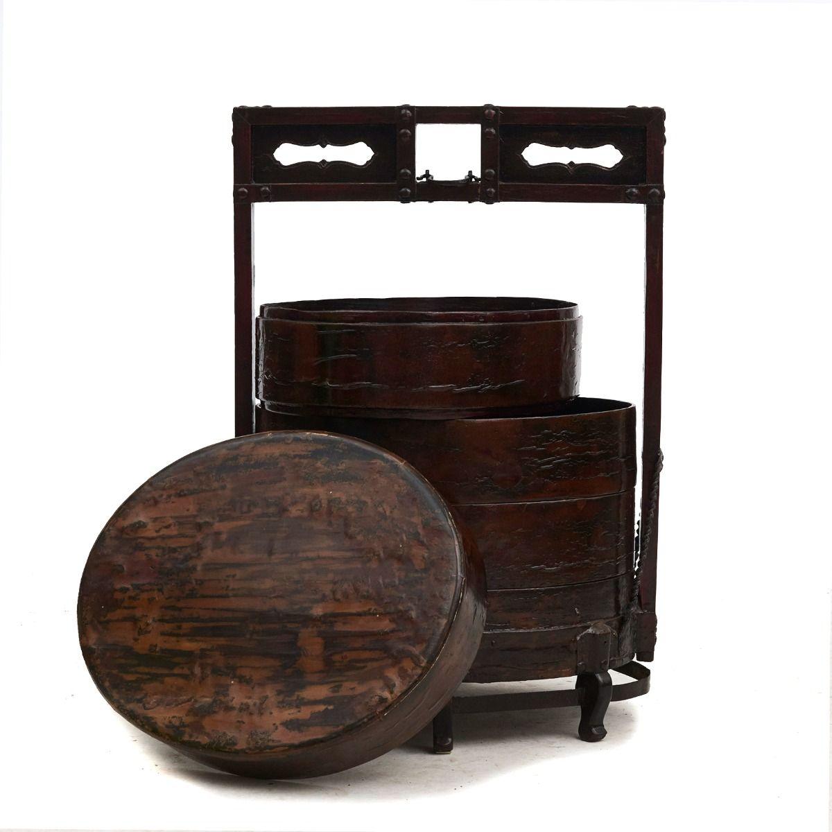 Caja apilable decorativa china antigua, provincia de Shanxi en Bueno estado para la venta en Kastrup, DK