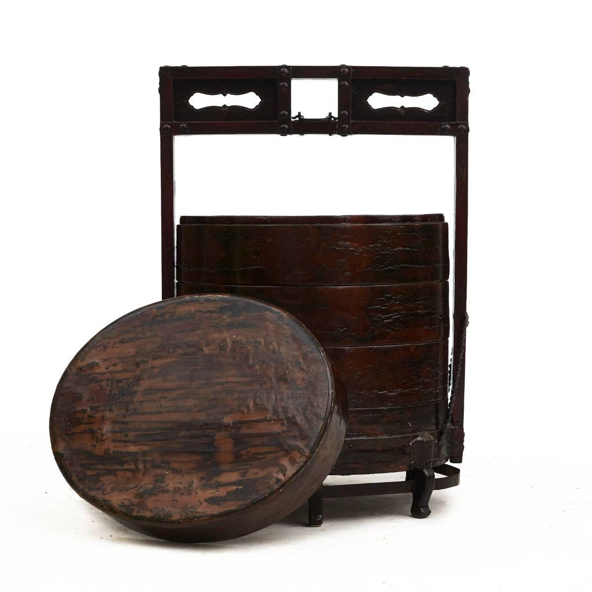 Caja apilable decorativa china antigua, provincia de Shanxi siglo XVIII en venta