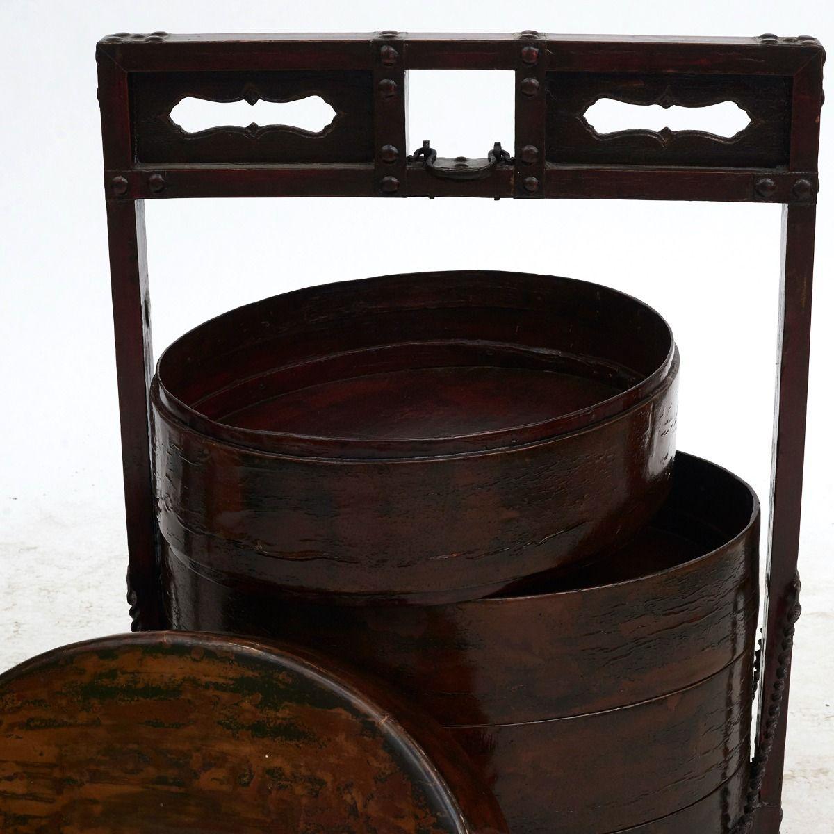 Caja apilable decorativa china antigua, provincia de Shanxi Hierro en venta