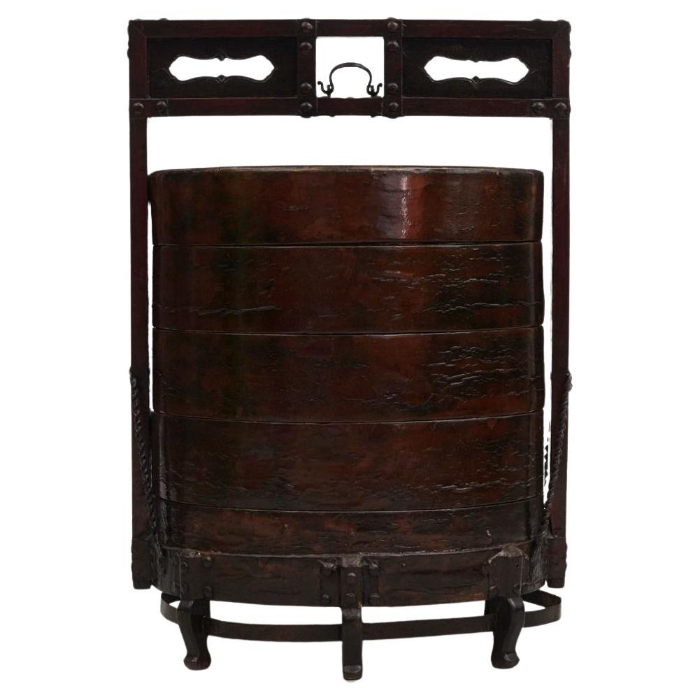 Caja apilable decorativa china antigua, provincia de Shanxi