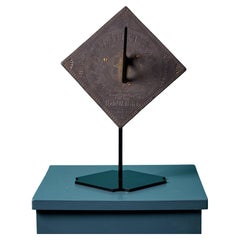 Reloj de Sol Decorativo de Pizarra Inglés Antiguo sobre Soporte c.1842
