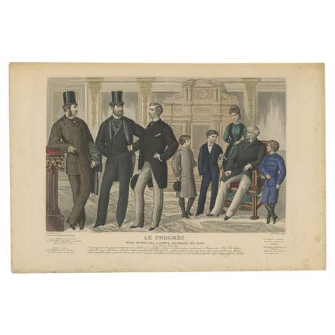 Decorative Antique Fashion Print, 1878