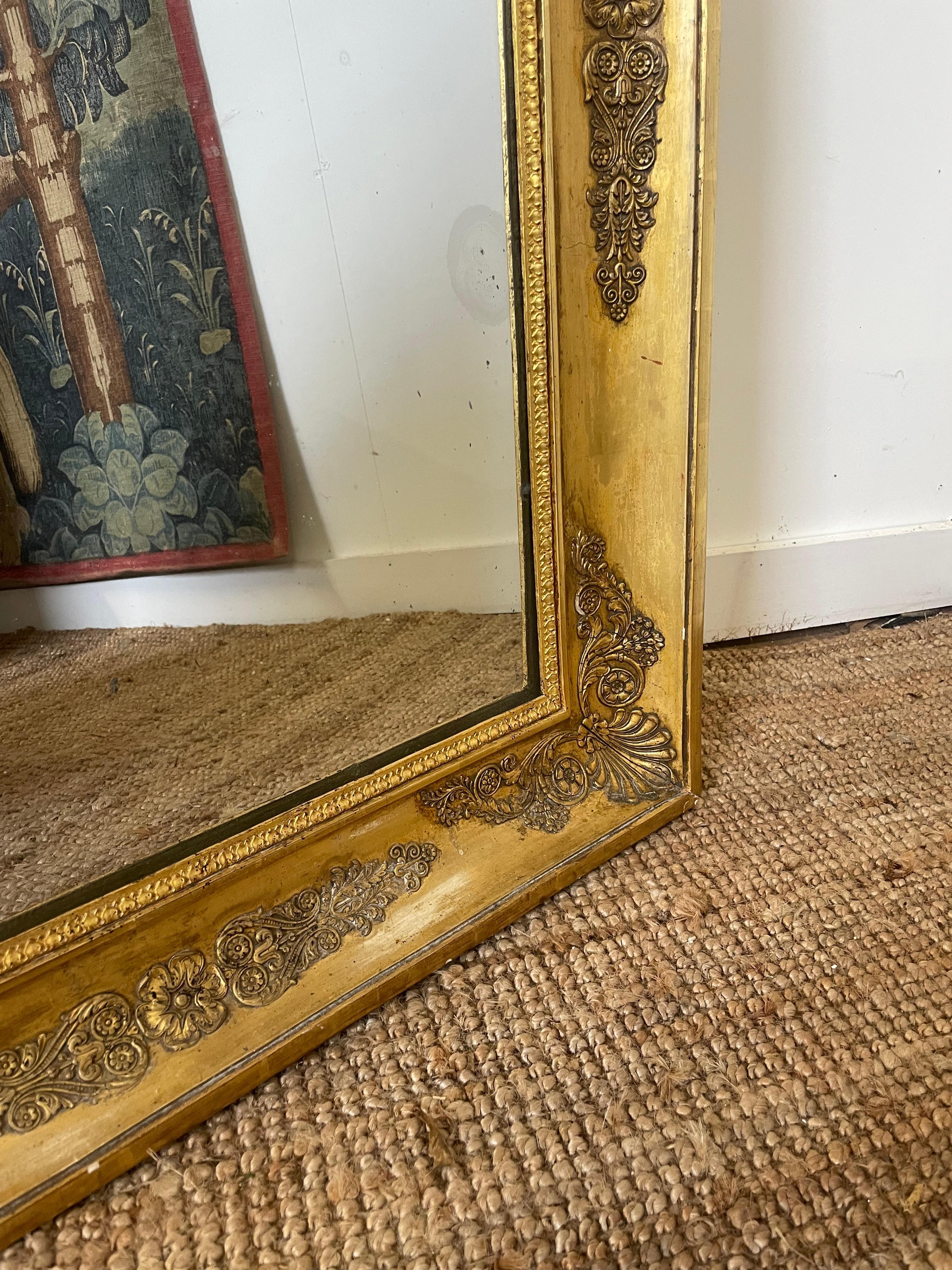 Decorative antique French mirror in the Empire style  For Sale 2