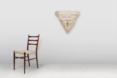 Decorative Antique French plaster wall console with 3 cherubs, ca. 1900