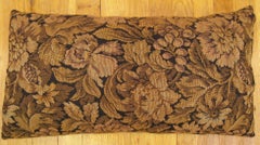 Decorative Antique French Tapestry Pillow with Floral Elements Allover