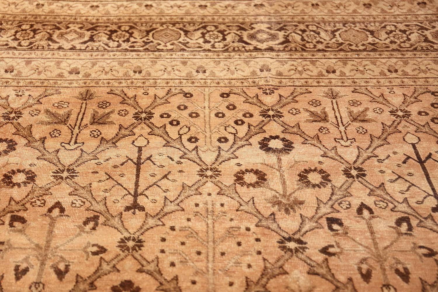 Decorative Antique Garden Design Persian Tabriz Rug. Size: 9 ft 9 in x 13 ft 4
