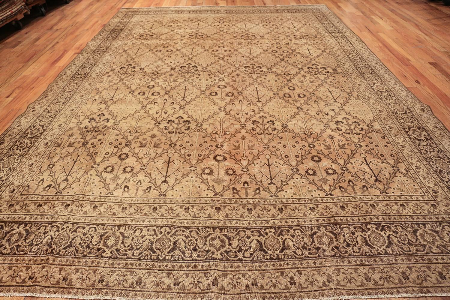 20th Century Decorative Antique Garden Design Persian Tabriz Rug. Size: 9 ft 9 in x 13 ft