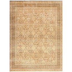 Decorative Antique Garden Design Persian Tabriz Rug. Size: 9 ft 9 in x 13 ft