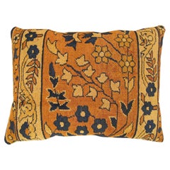  Dekoratives antikes indisches Agra-Teppich Kissen mit floralen Elementen