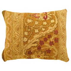  Dekoratives antikes indisches Agra-Teppich Kissen mit floralen Elementen