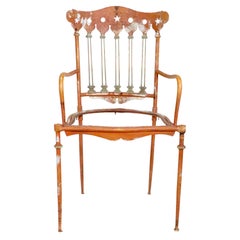   Decorative Retro Iron Brass and Steel Garden Patio Chair c 1900/1930's