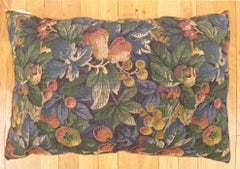 Decorative Antique Jacquard Tapestry Pillow with a Garden Design Allover