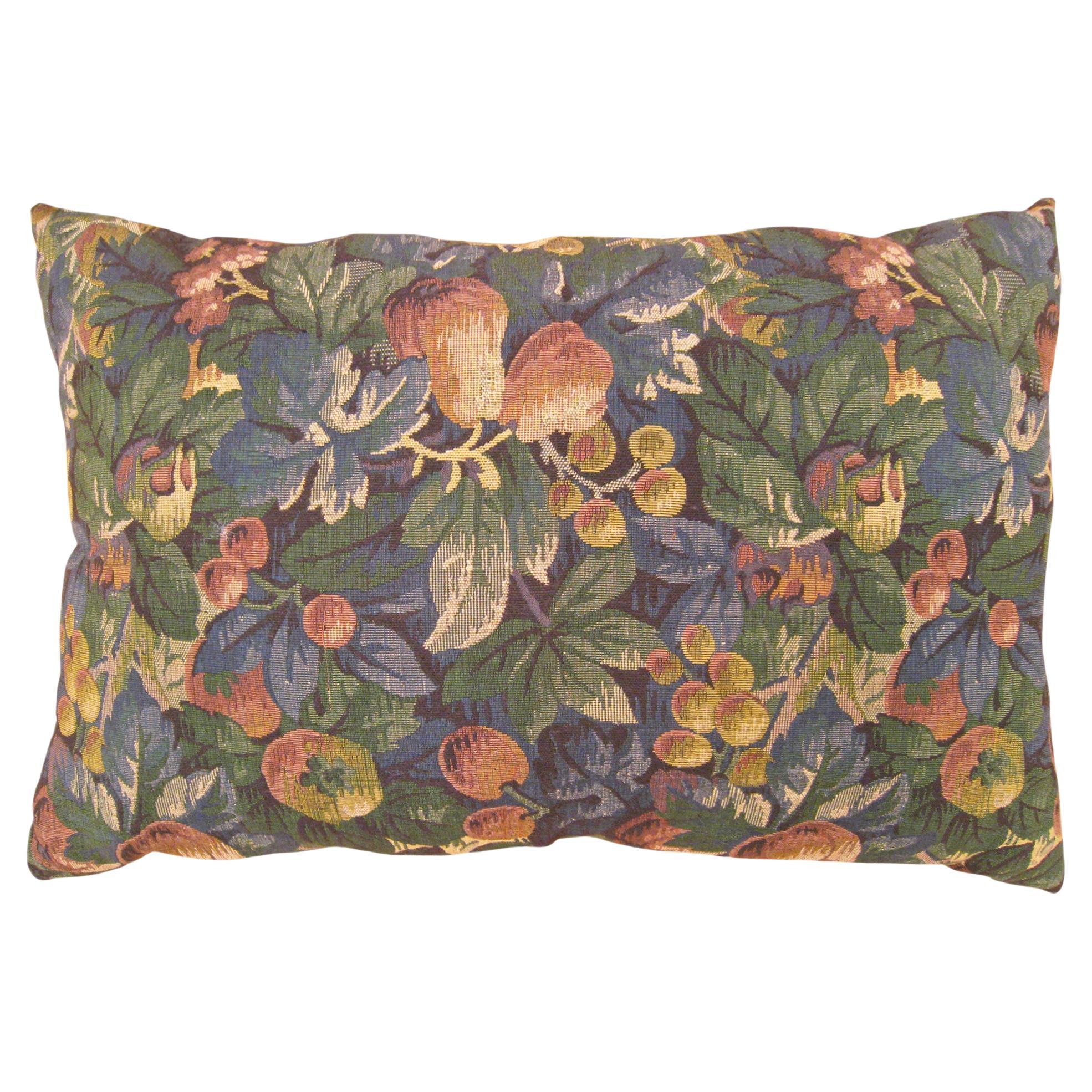Coussin décoratif ancien en tapisserie jacquard avec motif de jardin sur toute sa surface