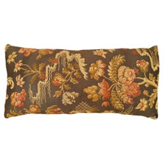 Coussin décoratif ancien en tapisserie jacquard avec motif de jardin sur toute sa surface