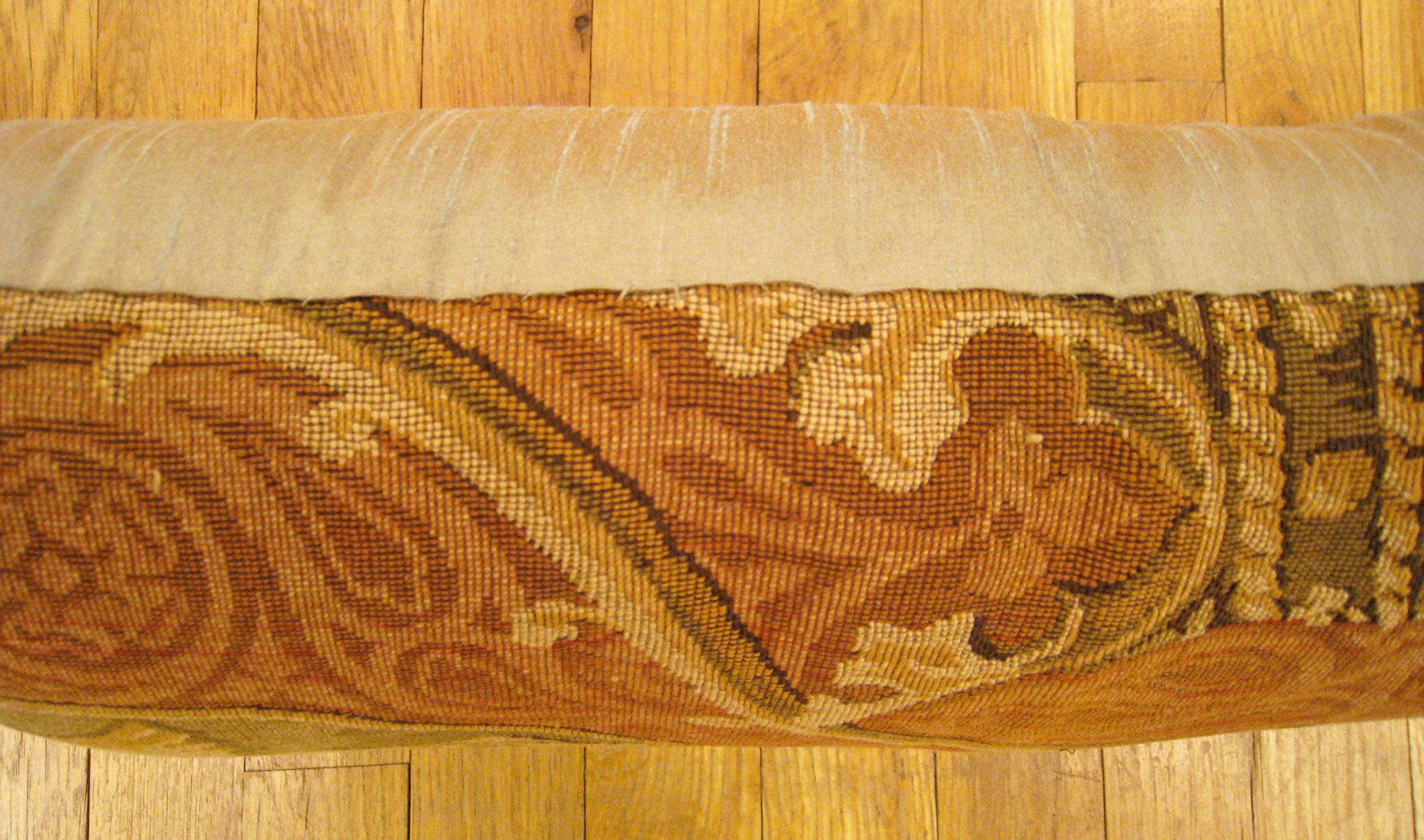 Decorative Antique Jacquard Tapestry Pillow with A Symmetrical Design Allover In Good Condition For Sale In New York, NY