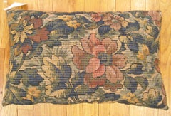 Decorative Antique Jacquard Tapestry Pillow with Floral Elements Allover