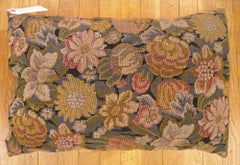 Decorative Antique Jacquard Tapestry Pillow with Floral Elements Allover