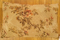 Decorative Antique Jacquard Tapestry Pillow with Floral Elements Allover