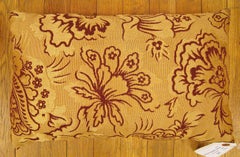 Decorative Antique Jacquard Tapestry Pillow with Floral Elements Allover